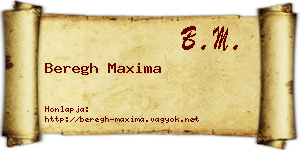 Beregh Maxima névjegykártya